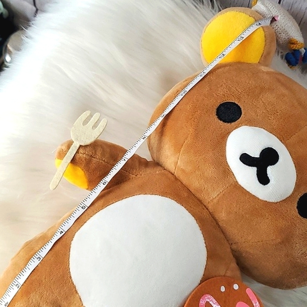 Rilakkuma Bear with Donut & Fork 15" Plush by San-X RARE Harajuku Japanese Anime - Picture 14 of 14